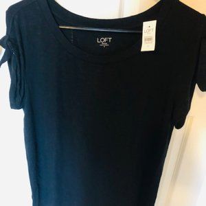 NWT - LOFT OUTLET - Black Tie Sleeve Top